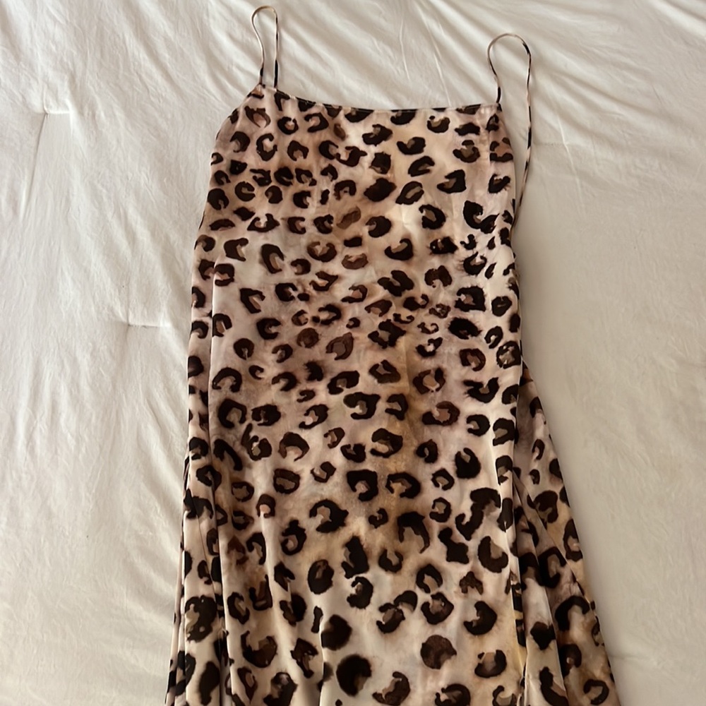 Satin Effect Midi Slip Dress - Picture 3 of 5